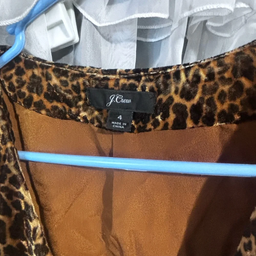 J. Crew Brown Leopard Long Sleeve Dress - Picture 2 of 2